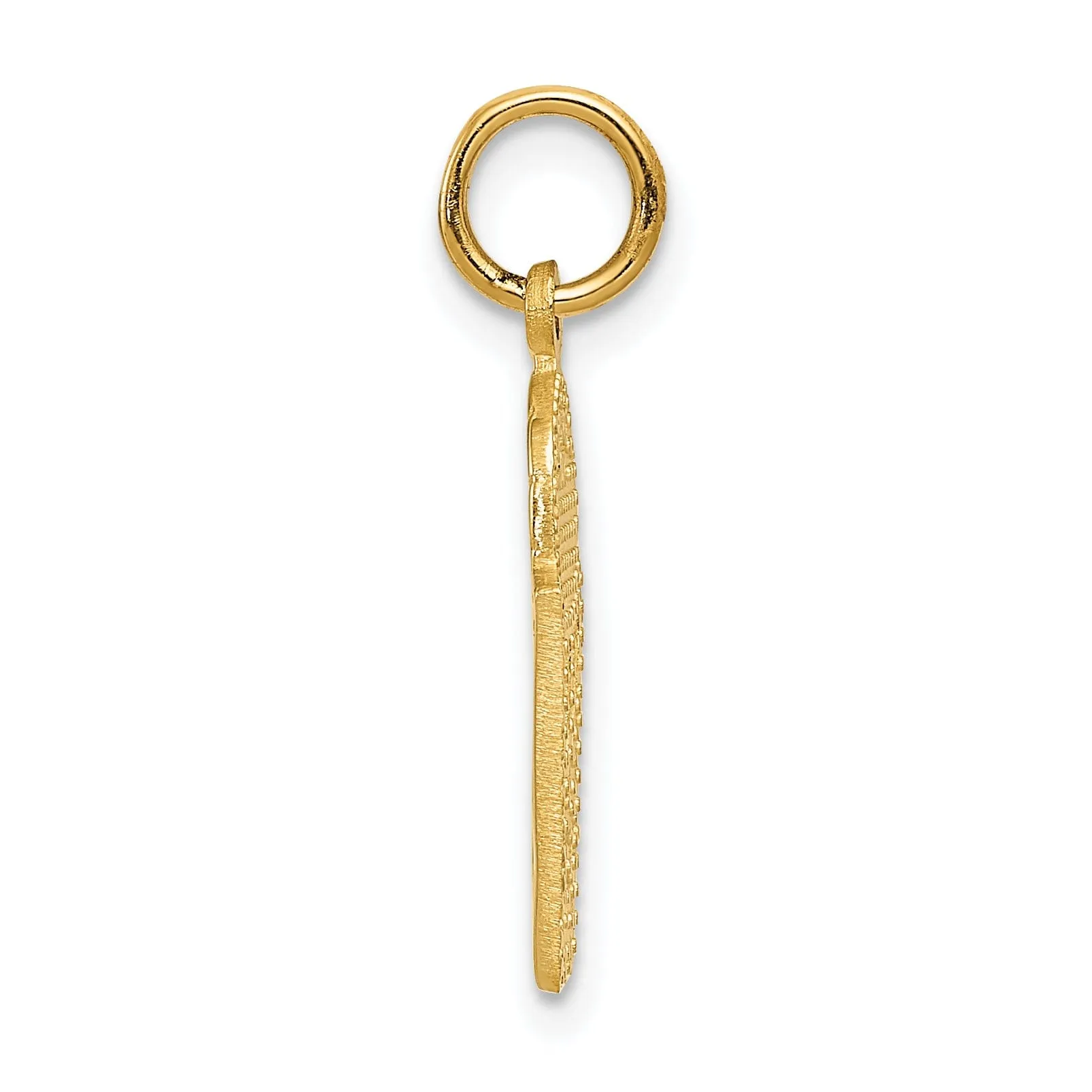 14k Yellow Gold Basketball in Net Charm Pendant