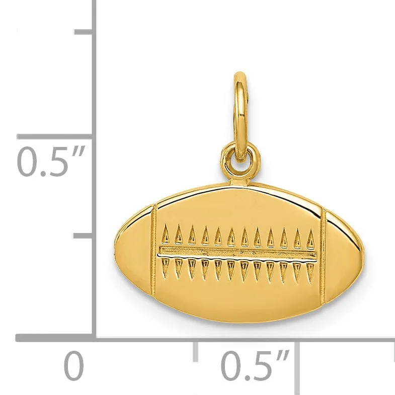 14k Yellow Gold Football Charm Pendant