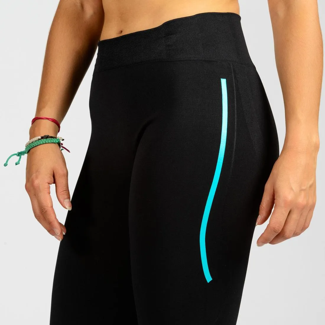 500 Women's Cross Training Seamless Leggings - Black/Blue