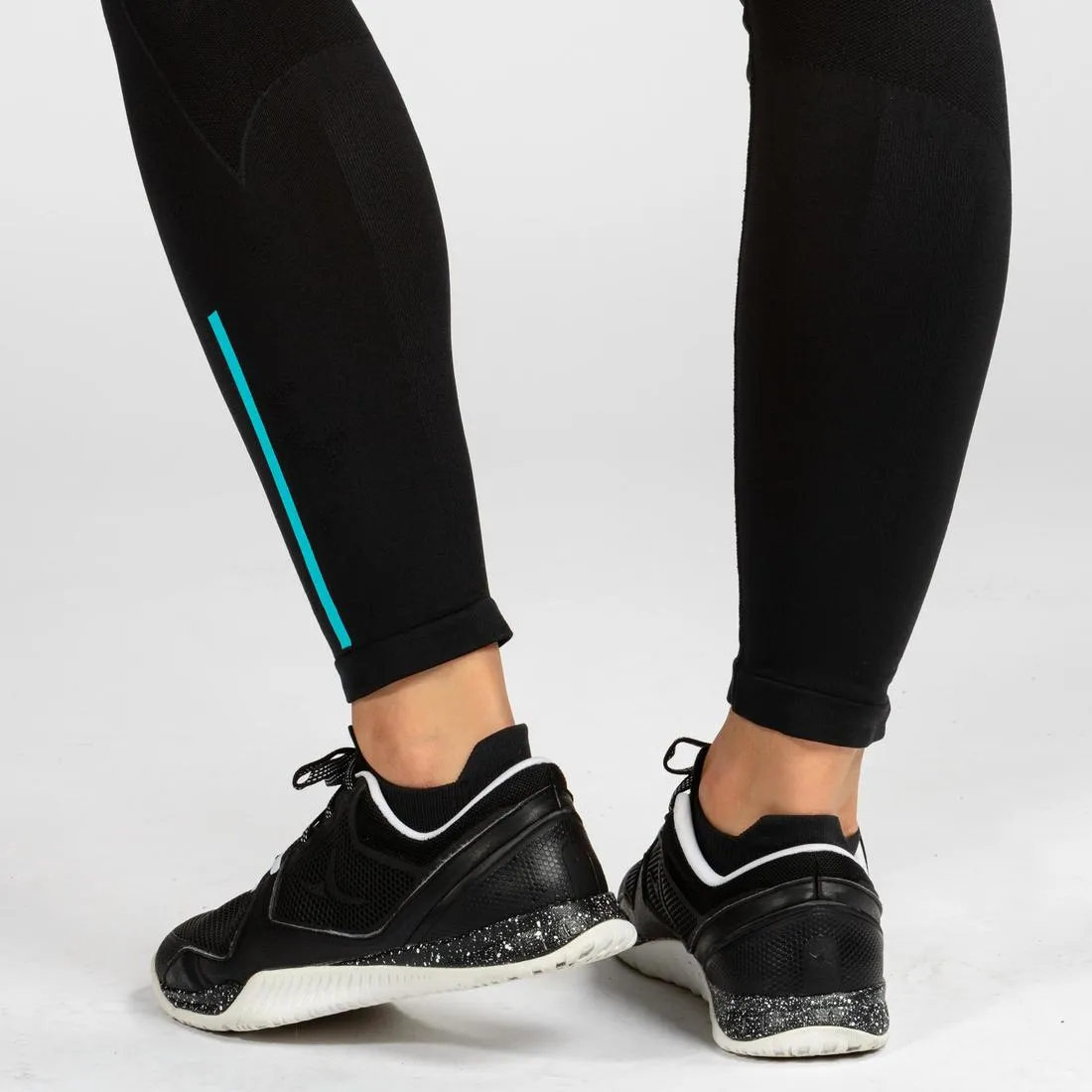 500 Women's Cross Training Seamless Leggings - Black/Blue
