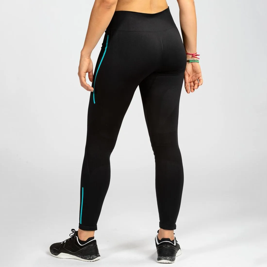 500 Women's Cross Training Seamless Leggings - Black/Blue