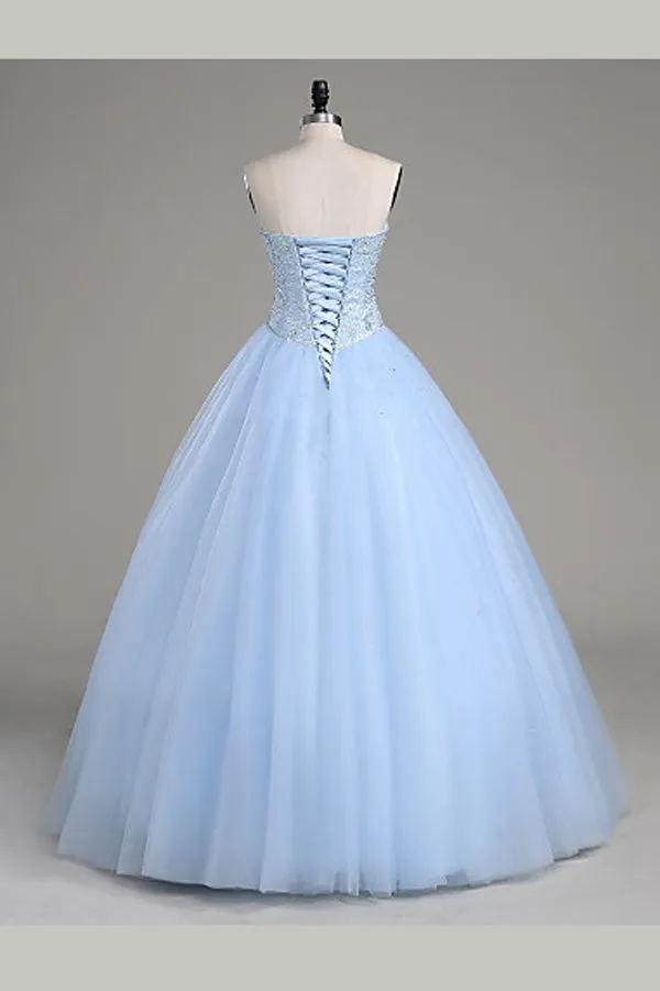 A-Line Sweetheart Strapless Floor Length Quinceanera Dresses