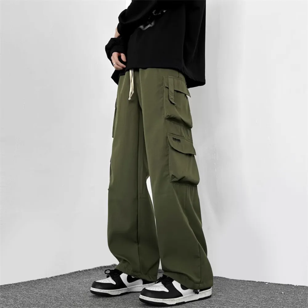 American Cotton Wide-Leg Hiking Cargo Pants