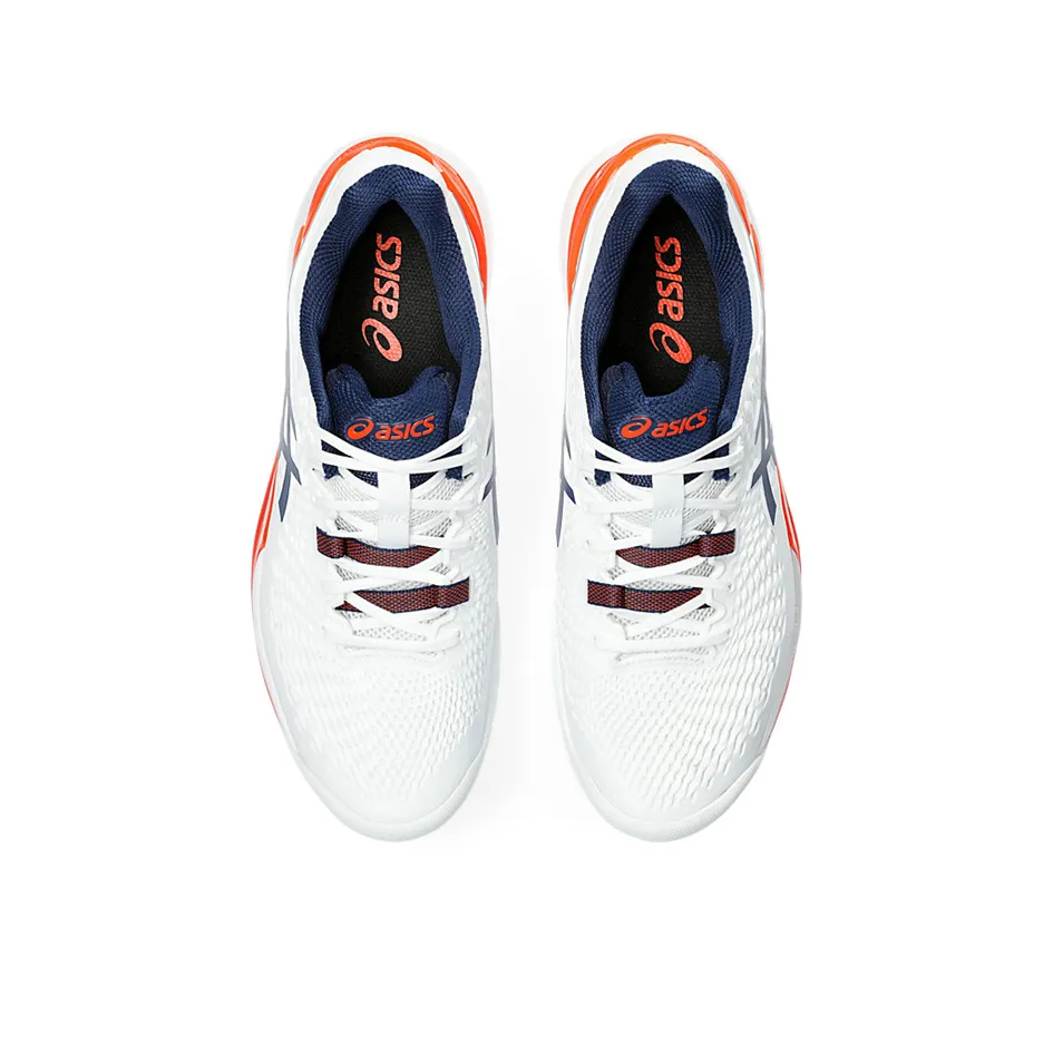 Asics Gel-Resolution 9 White & Blue Expanse Men's Tennis Shoes