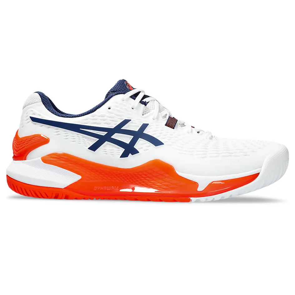 Asics Gel-Resolution 9 White & Blue Expanse Men's Tennis Shoes