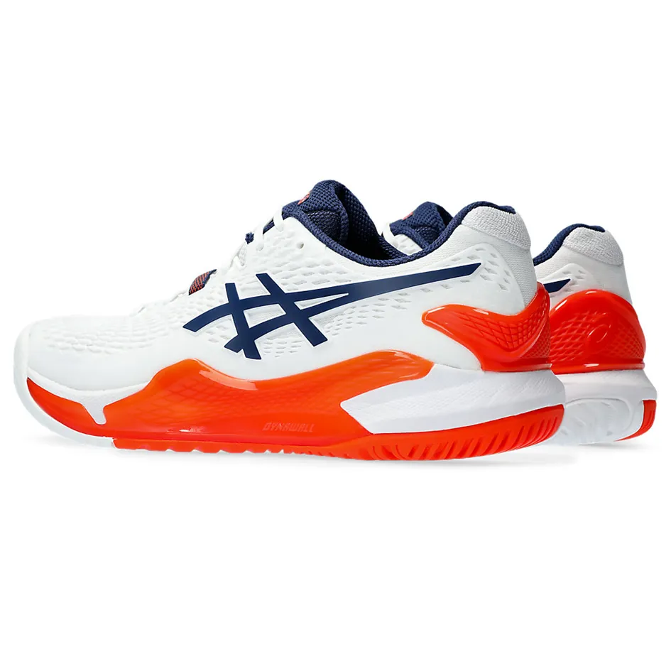 Asics Gel-Resolution 9 White & Blue Expanse Men's Tennis Shoes