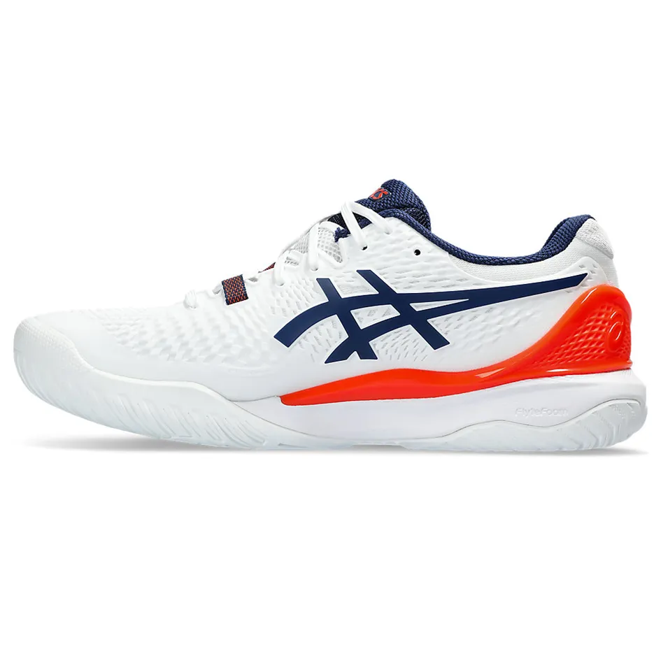 Asics Gel-Resolution 9 White & Blue Expanse Men's Tennis Shoes