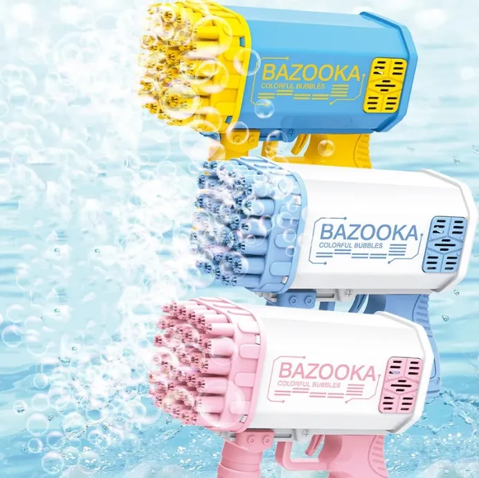 Bazooka Bubble Gun Flash Light Automatic Bubble Gun Blower Outdoor Toys Soap Blowing