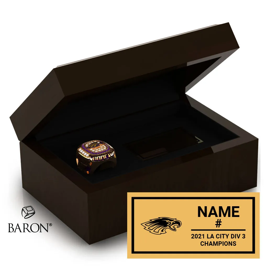 Bell High School Boys Basketball 2021 Championship Ring Box