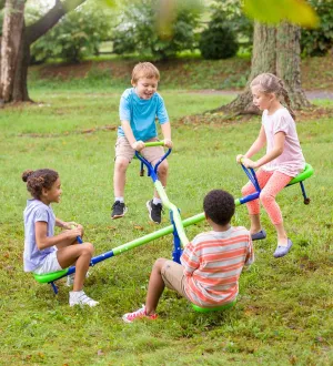 Brand new Quad Seat Teeter Totter by Hearth Song! Great for 2 or 4 Children Ages 3-9 Yrs! Supports 100 Lb per seat! Retails $