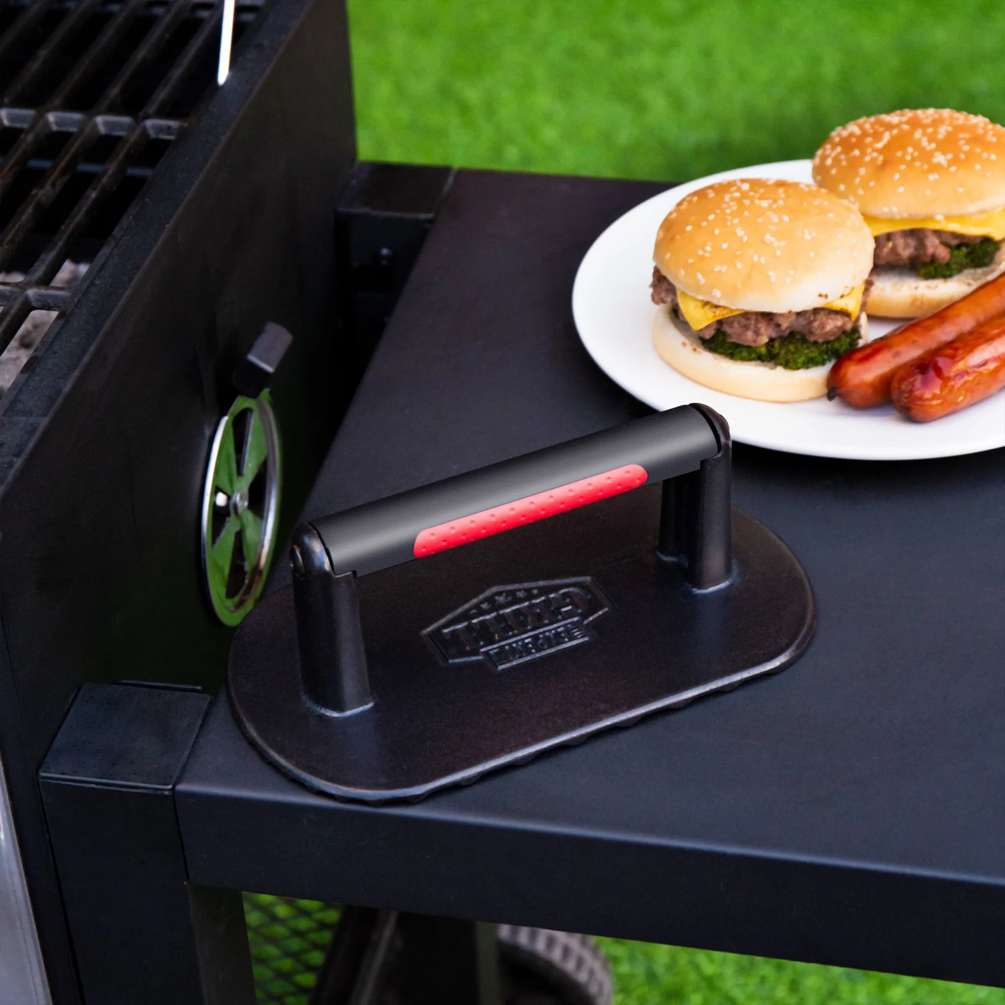 Cast Iron Large 9.27" 2 Pound Pre-seasoned Grill Griddle Burger Press Black NEW