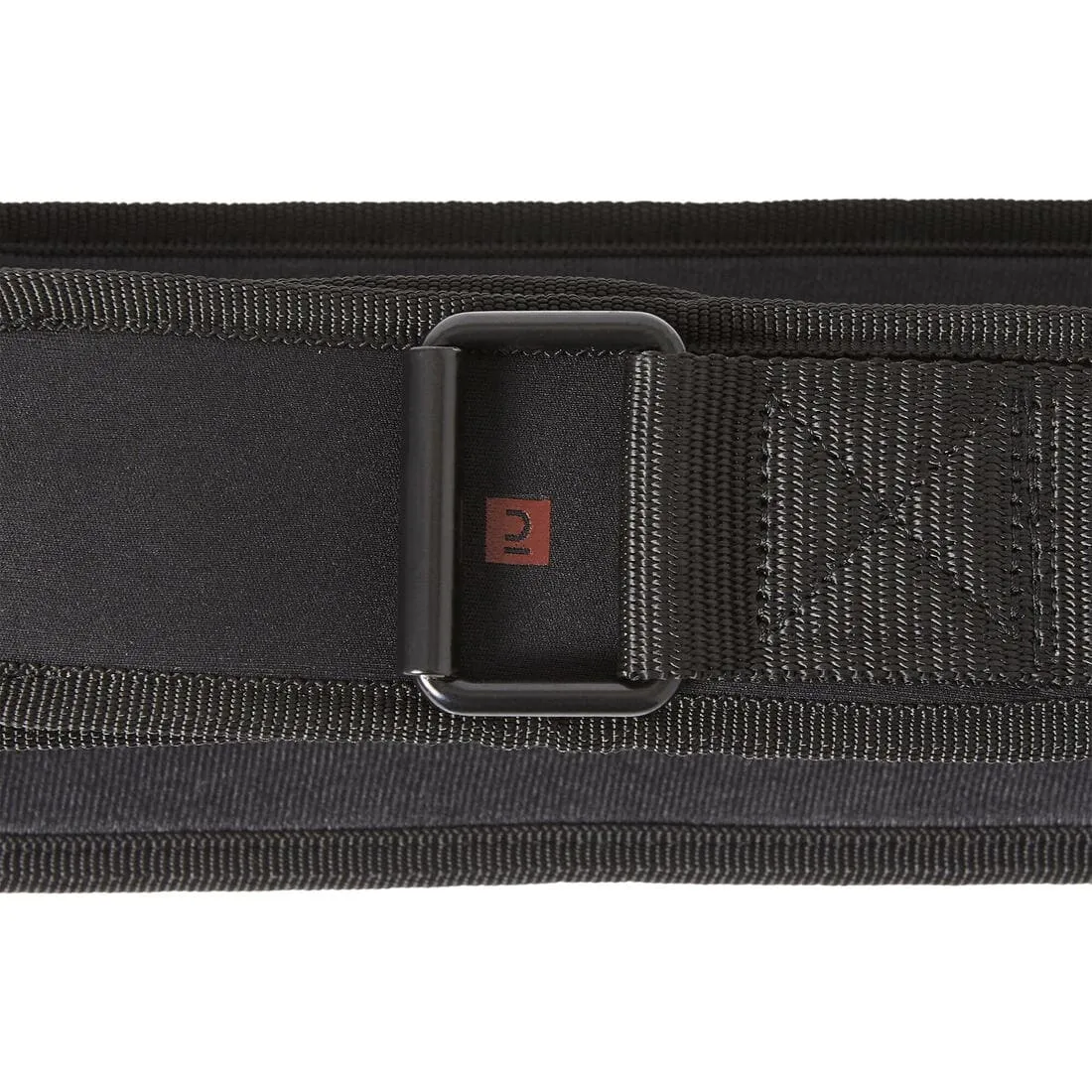 Ceinture lombaire de musculation, double système de fermeture en nylon - noire