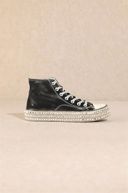 CHANTAL- Studded High Top Sneaker