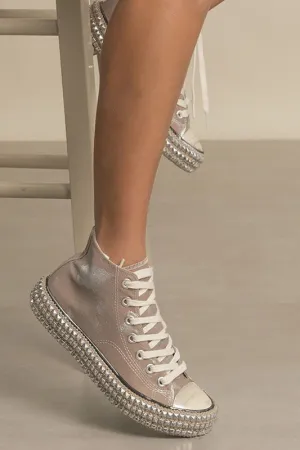 CHANTAL- Studded High Top Sneaker