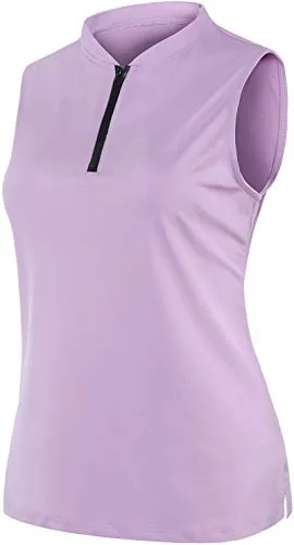 CHICHO Polo Shirts for Women,Mama Like UV Sport Top Sun Protection Golf Sleeveless Tops T-Shirt Moisture Wicking UPF50  Tennis Tank Top Dry Fit Clothes Summer Wear Pink Large