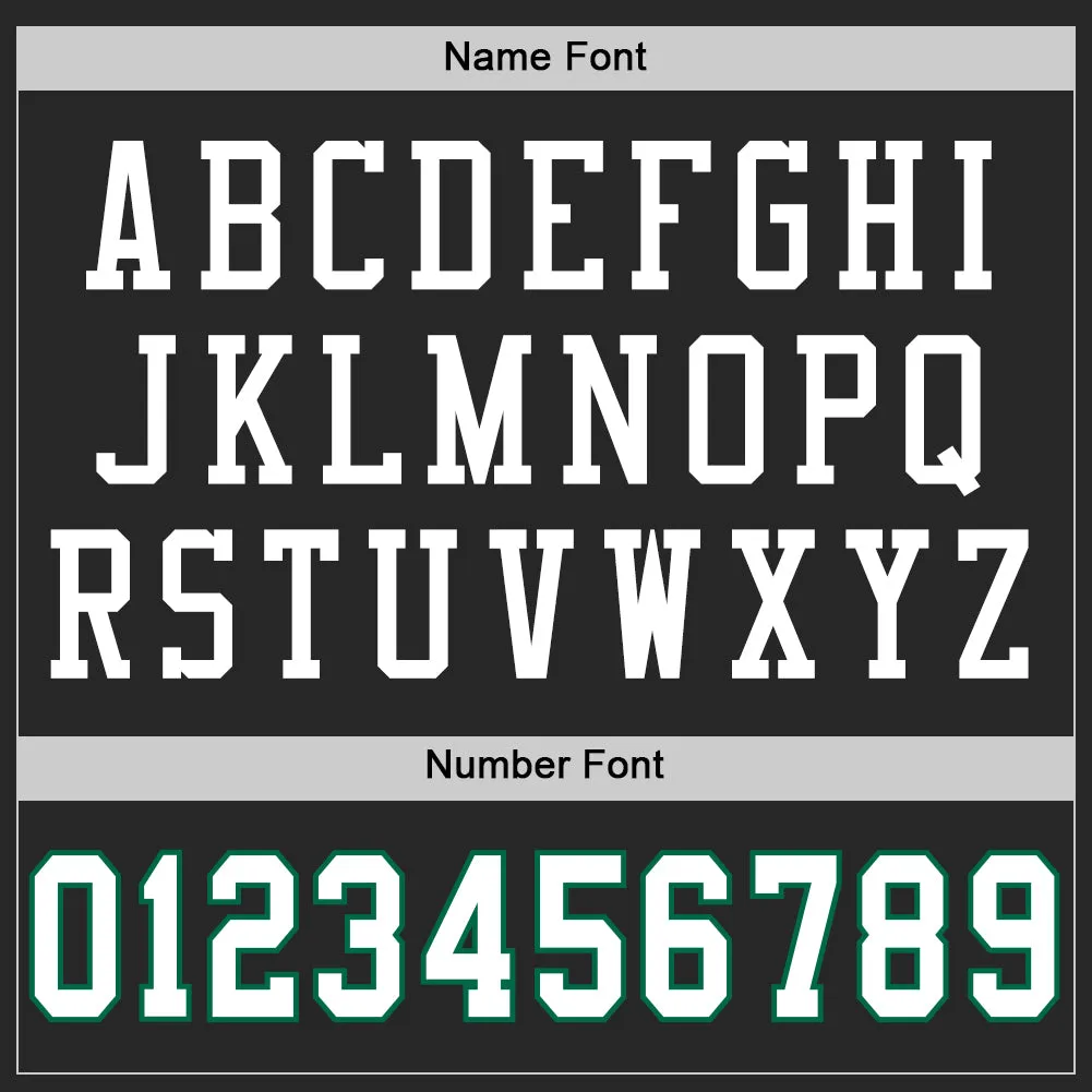 Custom Black White-Kelly Green Mesh Authentic Throwback Football Jersey