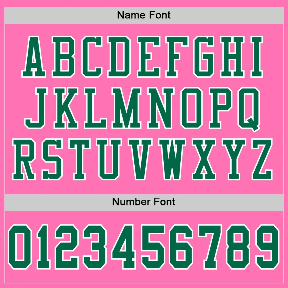 Custom Pink Kelly Green-White Mesh Authentic Football Jersey