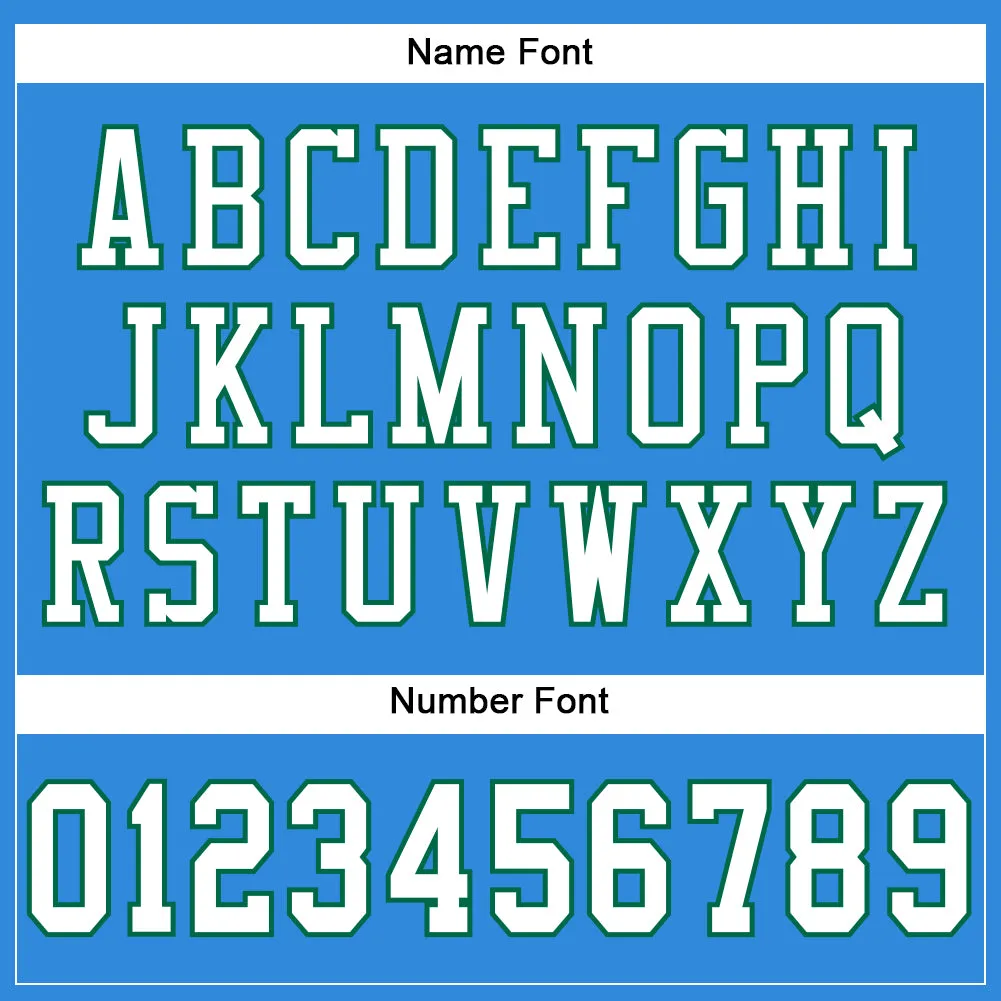 Custom Powder Blue White-Kelly Green Mesh Authentic Football Jersey