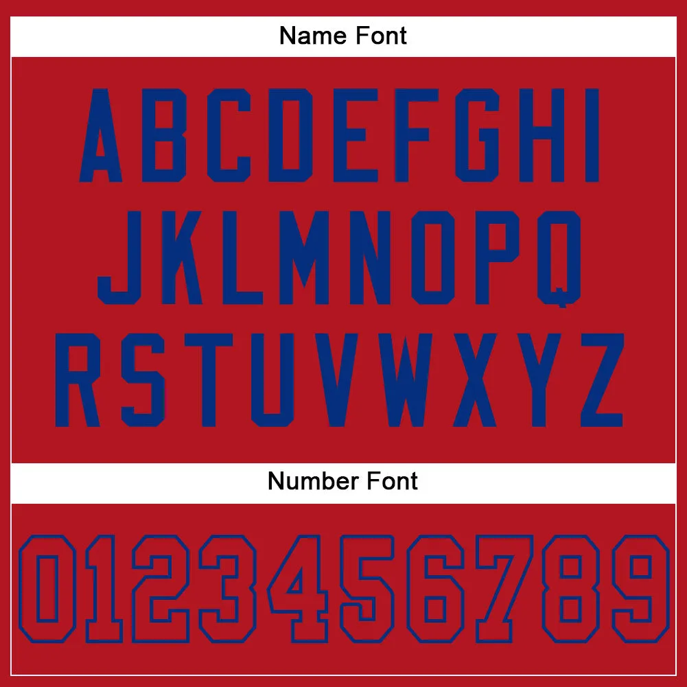 Custom Red Red-Royal Mesh Authentic Football Jersey