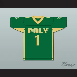 DeSean Jackson 1 Long Beach Polytechnic High School Jackrabbits Green Football Jersey 1