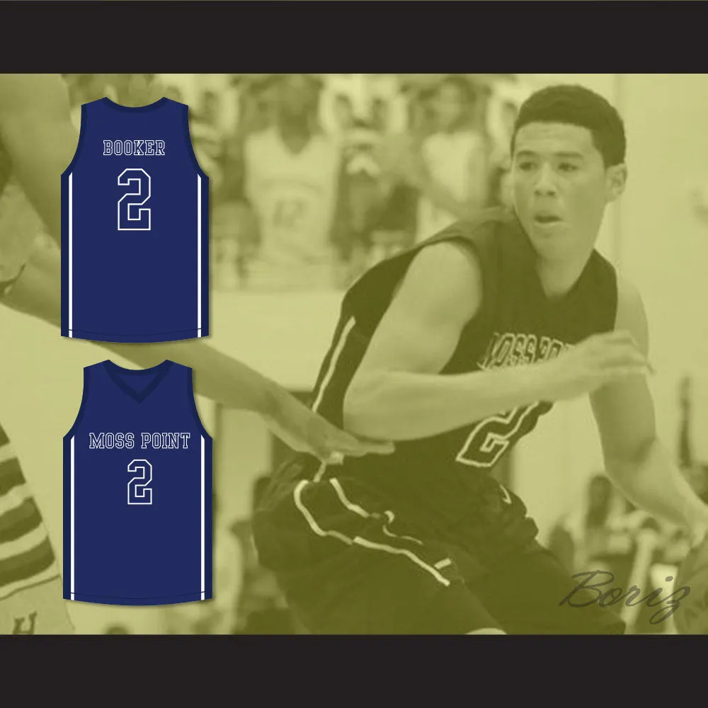 Devin Booker 2 Moss Point High School Blue Basketball Jersey 2