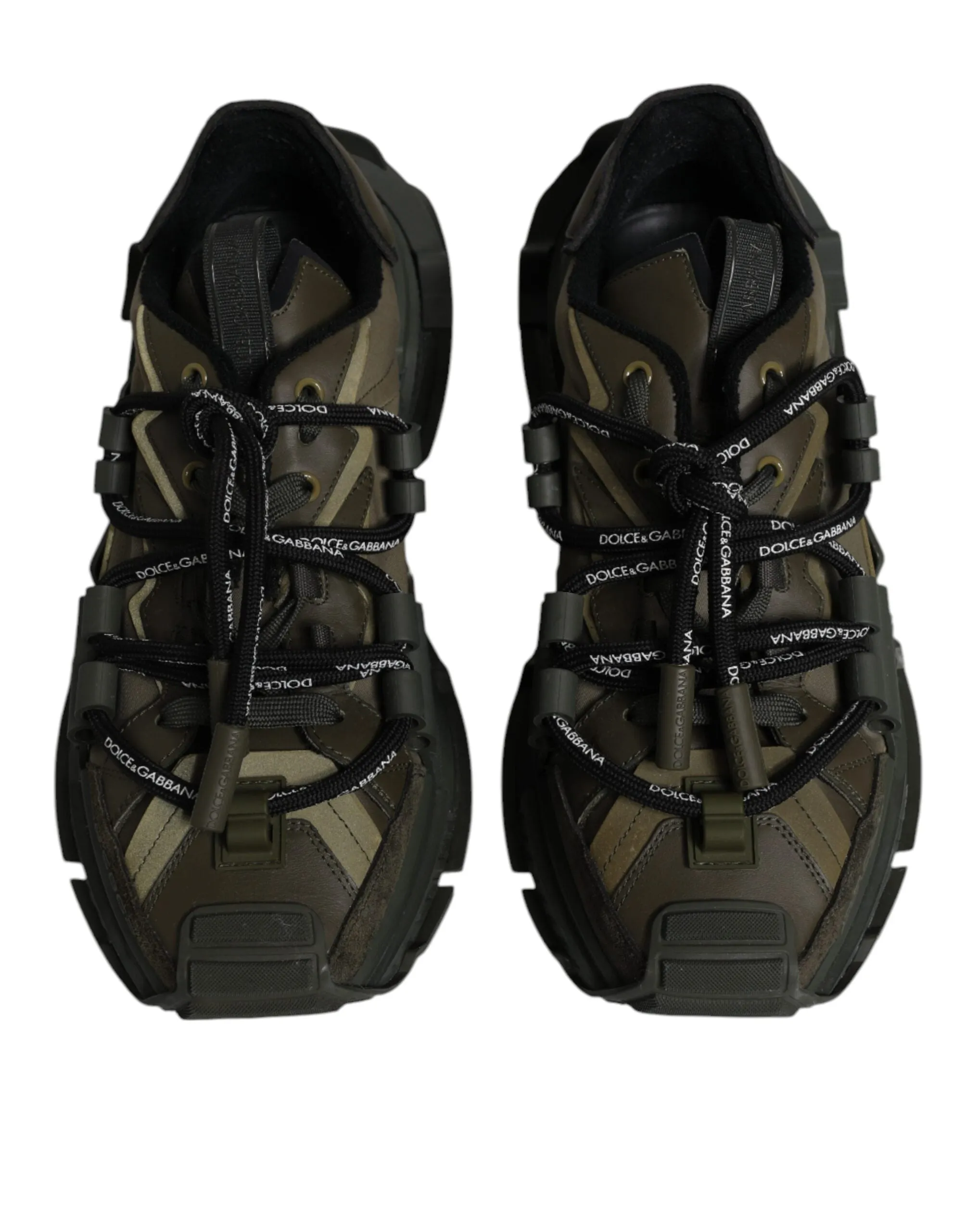 Dolce & Gabbana Green Low Top Space Lace Up Sneakers Shoes