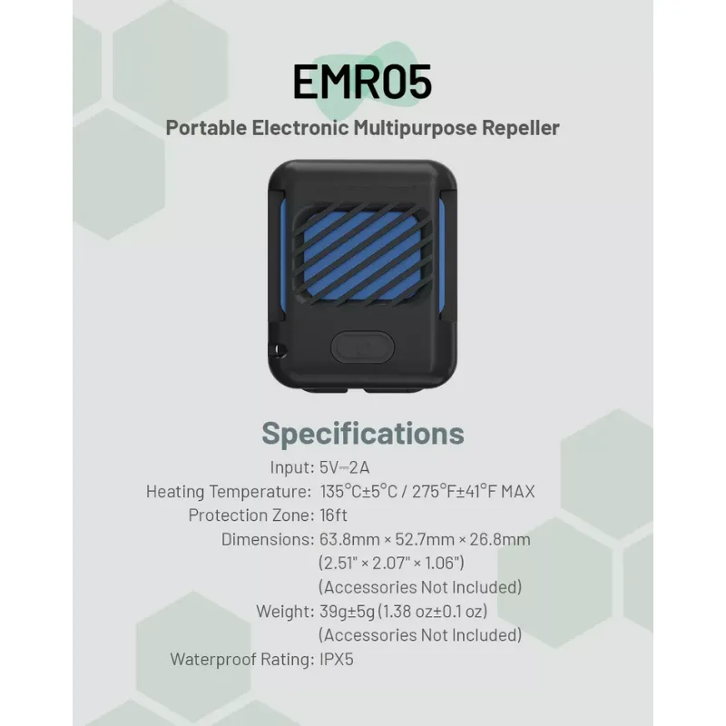 EMR05 Nitecore Ultralight and Portable Mosquito Repeller External USB-C Power