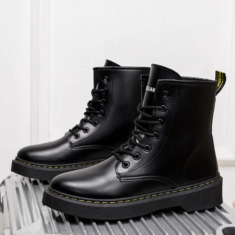 Fashion Casual Women's Shoes-High-top PU Women's Dr Martens Boots