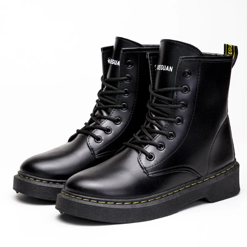 Fashion Casual Women's Shoes-High-top PU Women's Dr Martens Boots