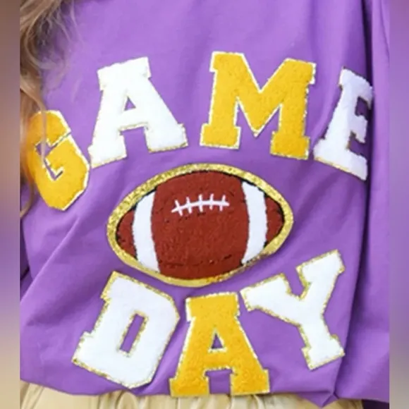 Football Round Neck Long Sleeve Sweatshirt