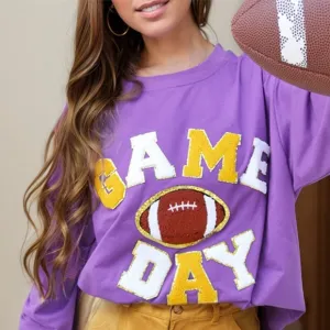 Football Round Neck Long Sleeve Sweatshirt