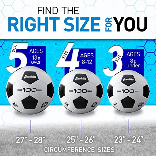 Franklin Sports Competition 100 Soccer Ball (Size 3, Assorted Colors)