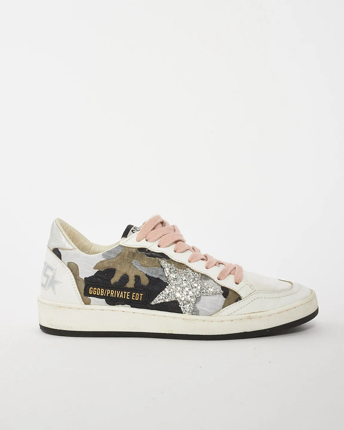 Golden Goose Pink & Grey Camo Ball Star Sneaker - 36