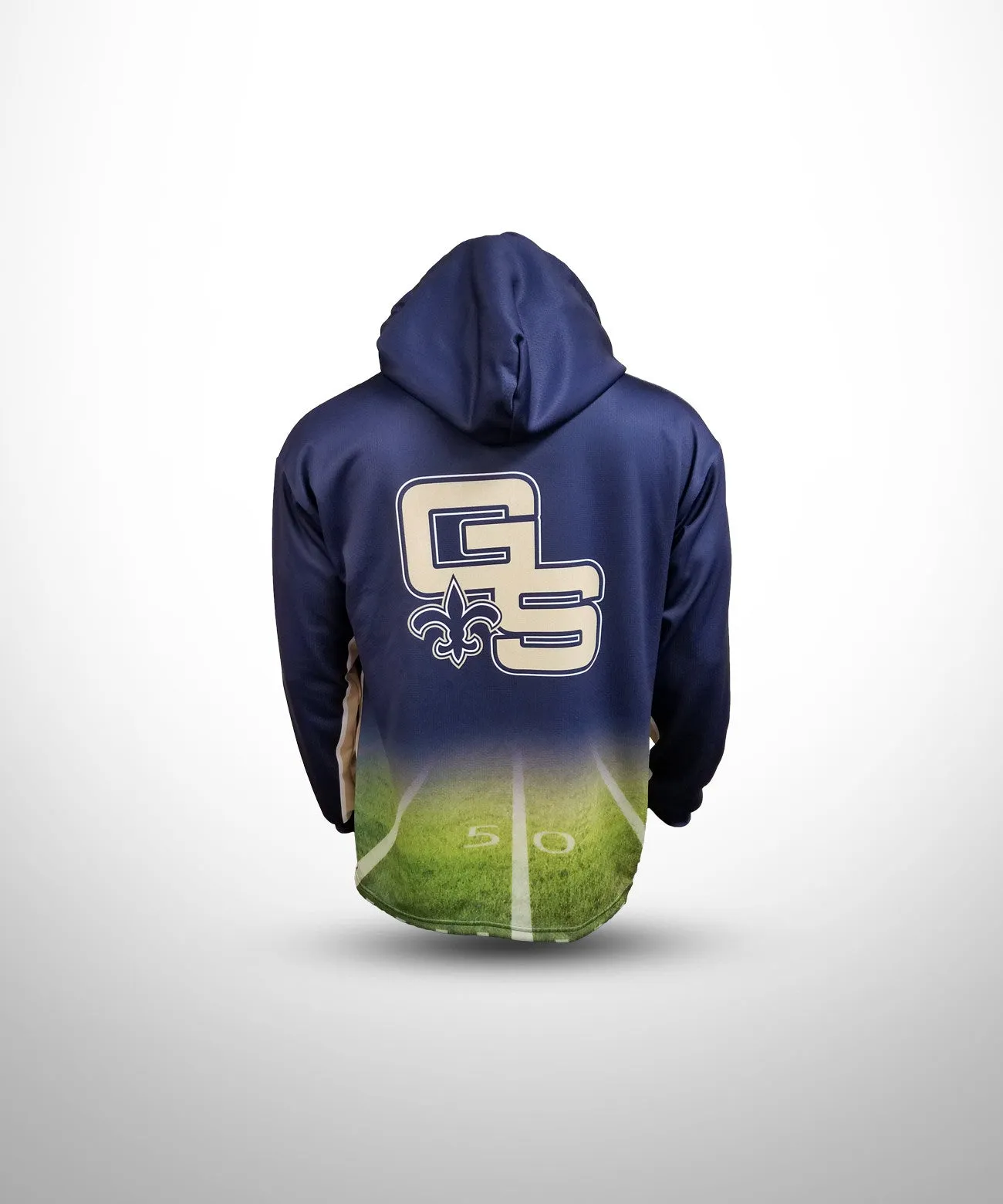 GOLDEN SAINTS Football Sublimated Hoodie NV FLD