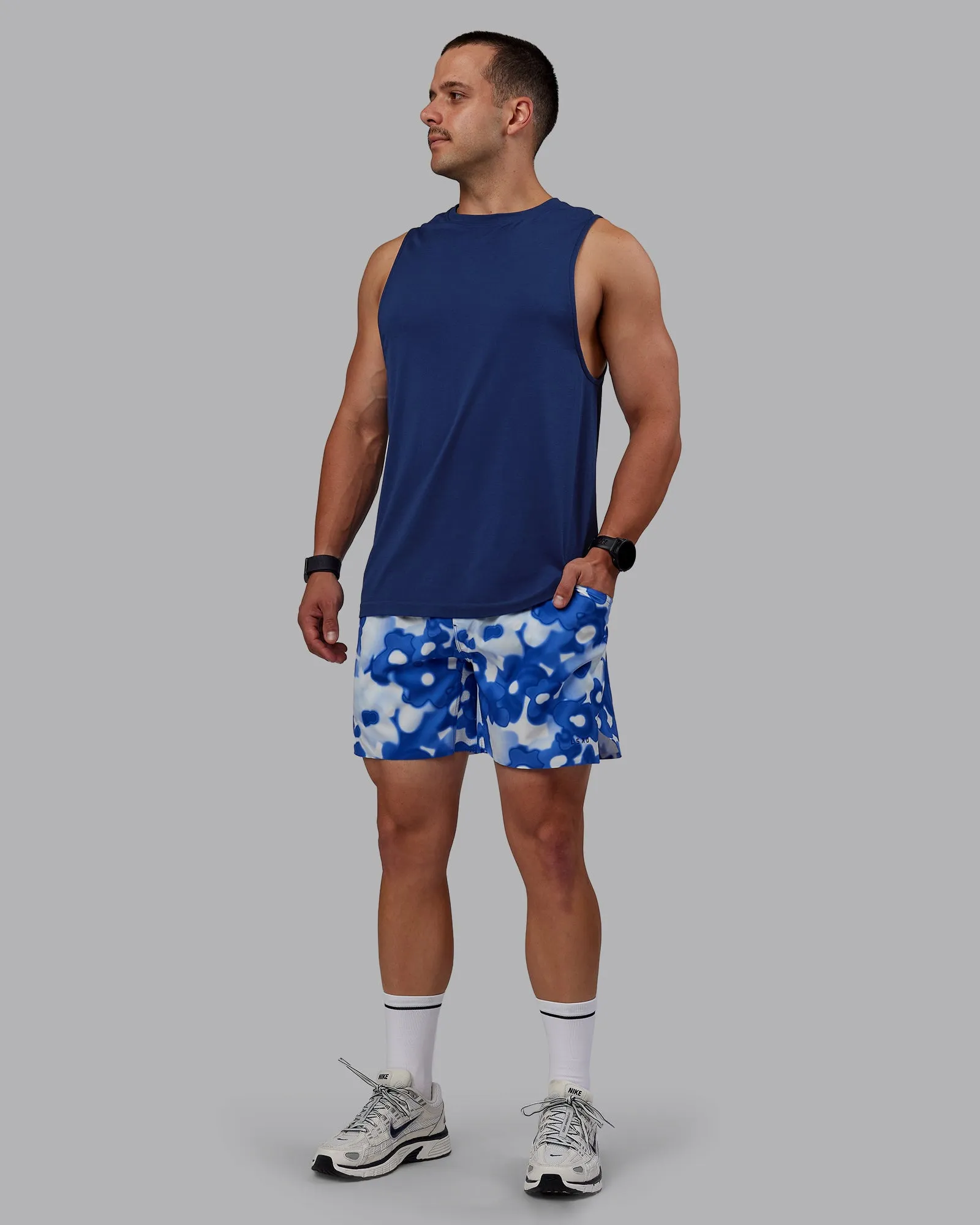 Grand Slam 6" Short - Wildflower Midnight Blue