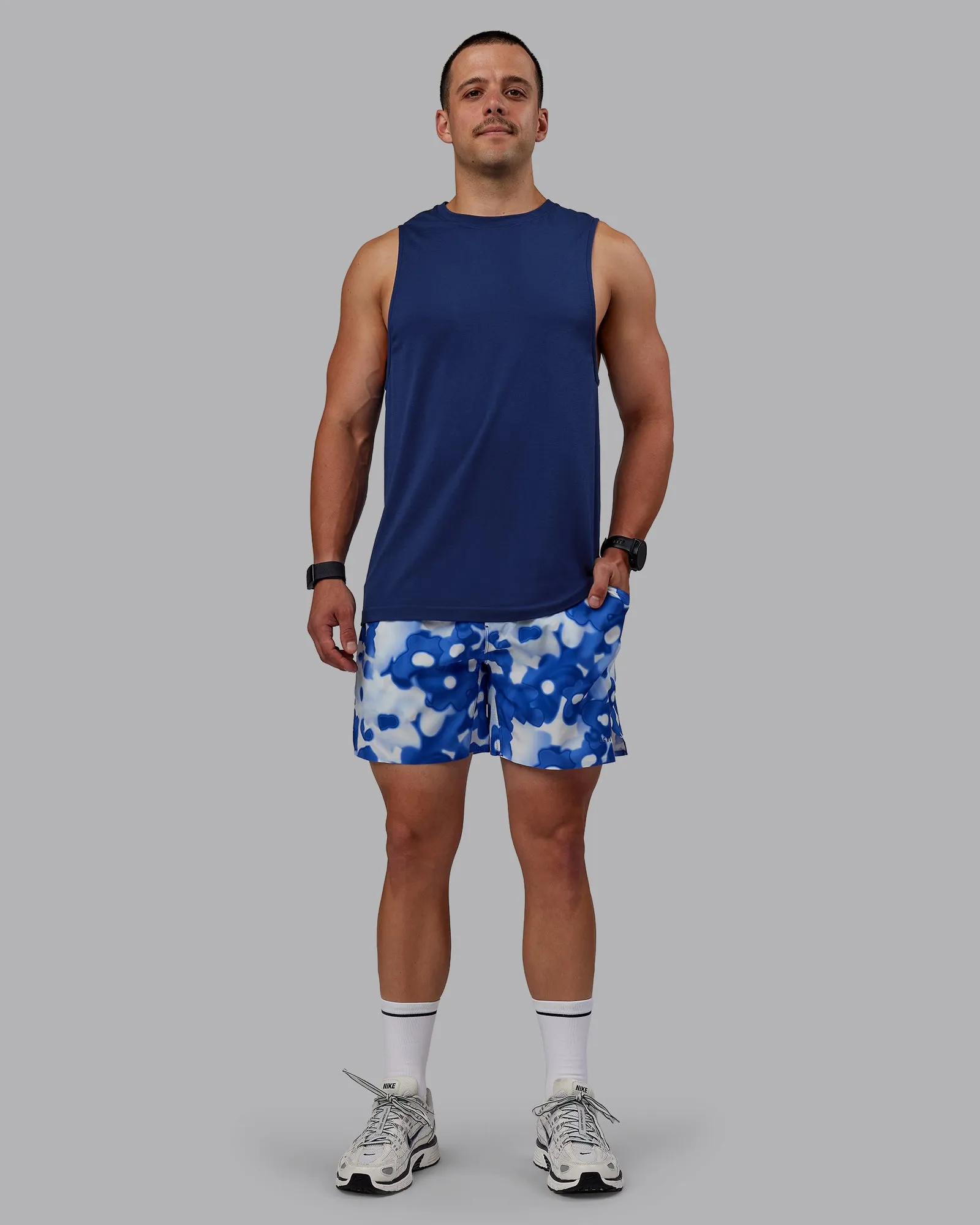 Grand Slam 6" Short - Wildflower Midnight Blue