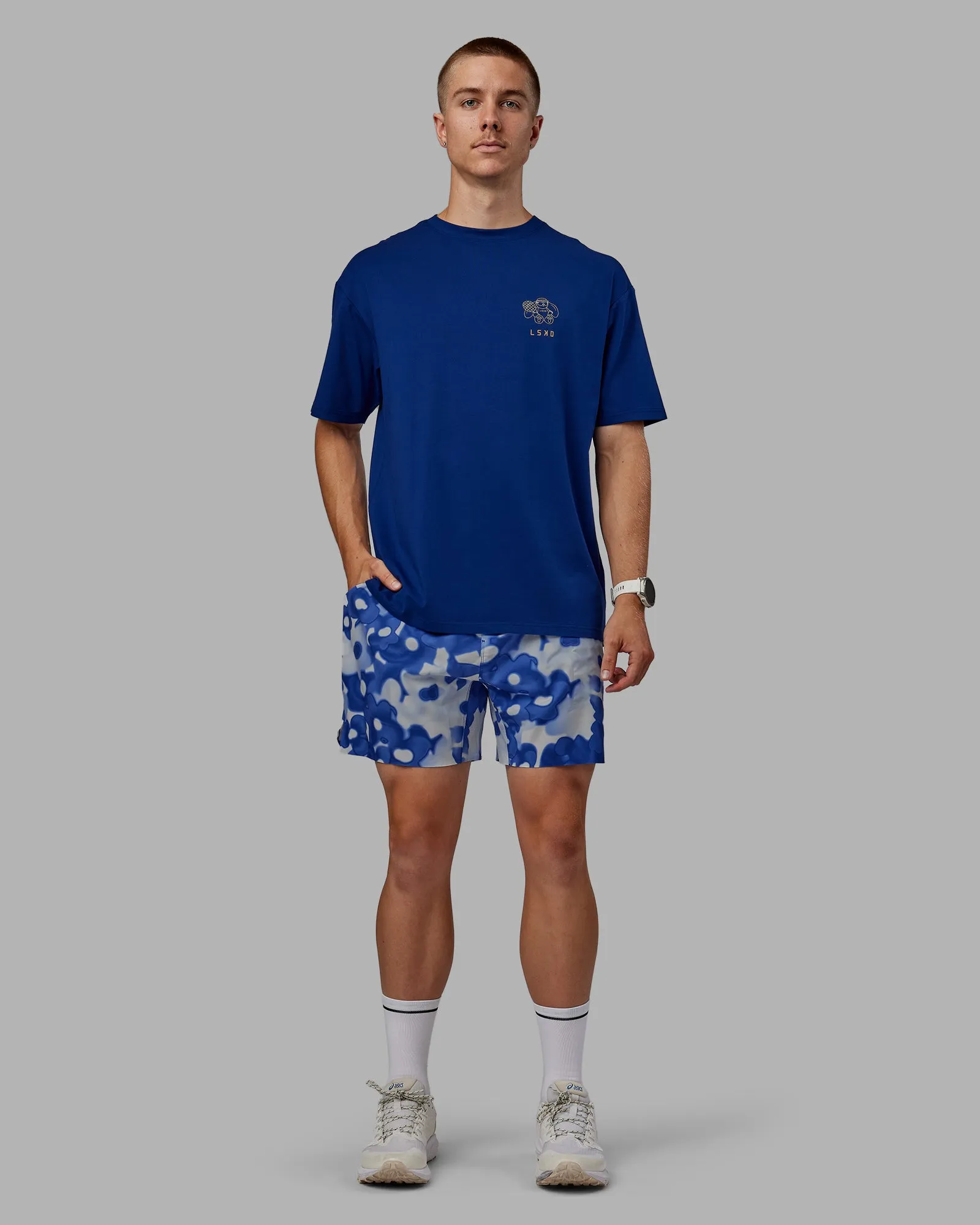Grand Slam 6" Short - Wildflower Midnight Blue