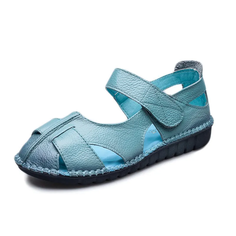 Handmade Vintage Leather Sandals Comfortable Soft Sole Casual Women's Shoes