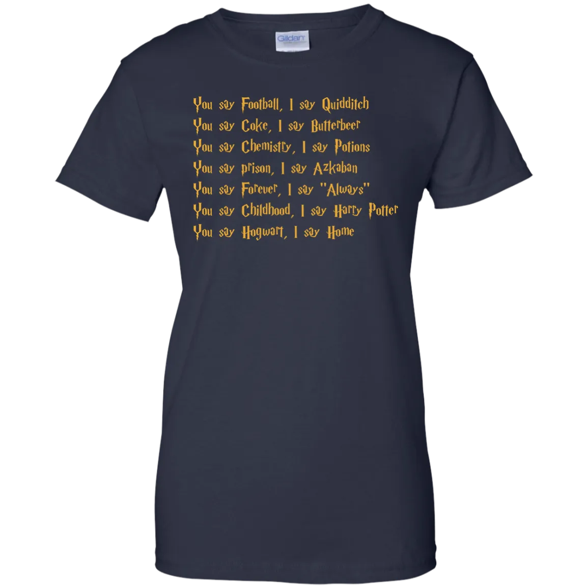 Harry Potter: You say Football I say Quidditch shirt