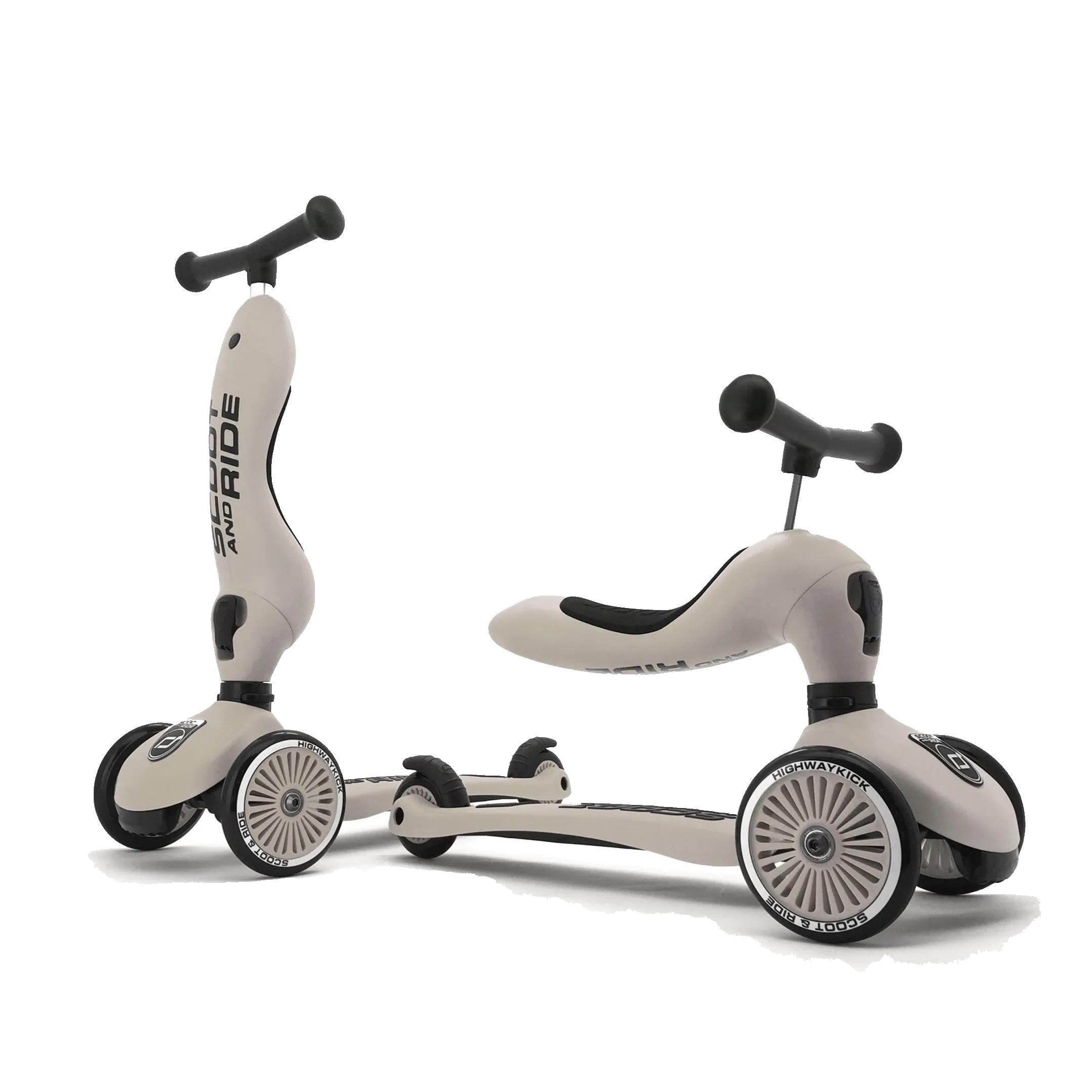Highway Kick 1 Scooter and Pushbike All-in-One (Ash)