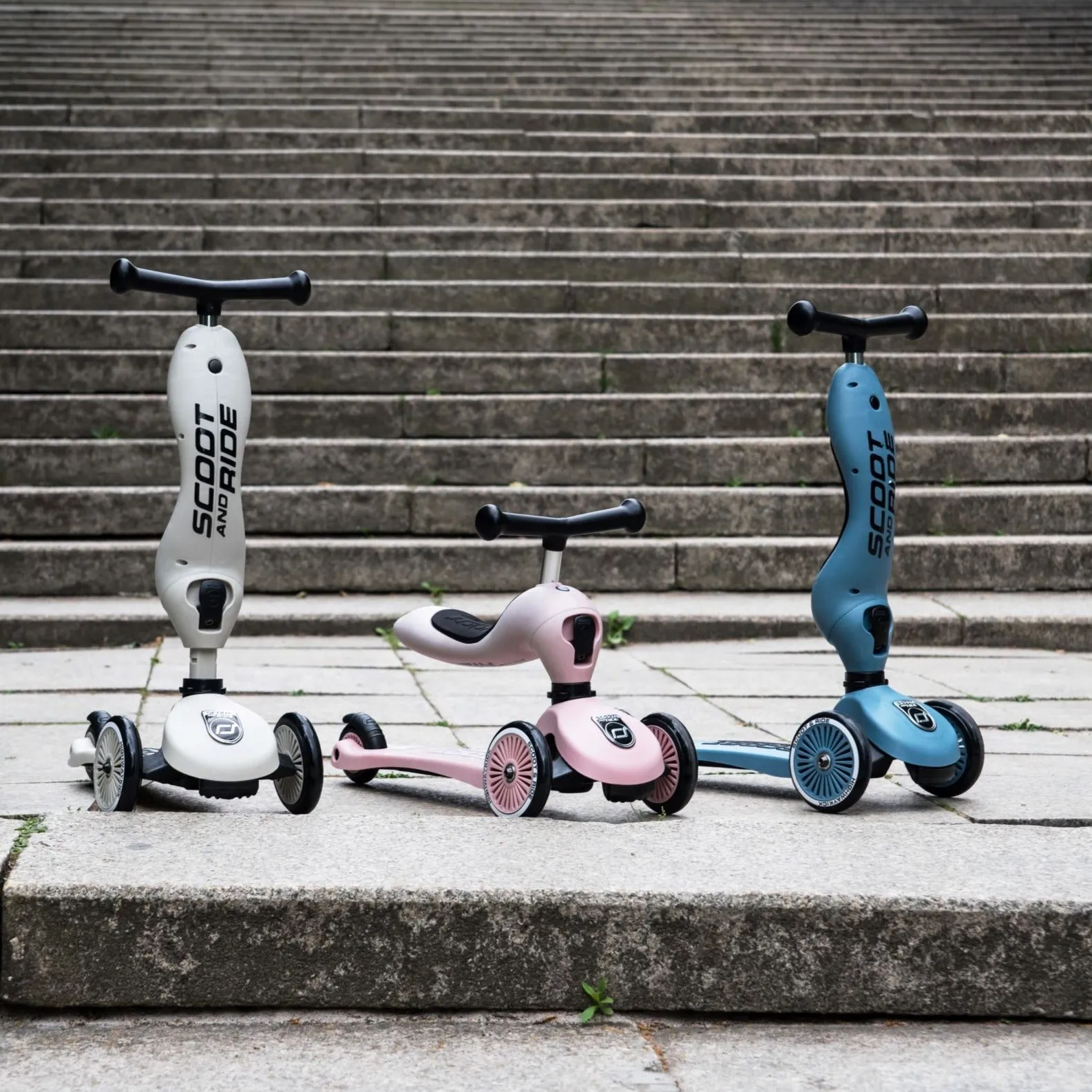 Highway Kick 1 Scooter and Pushbike All-in-One (Ash)