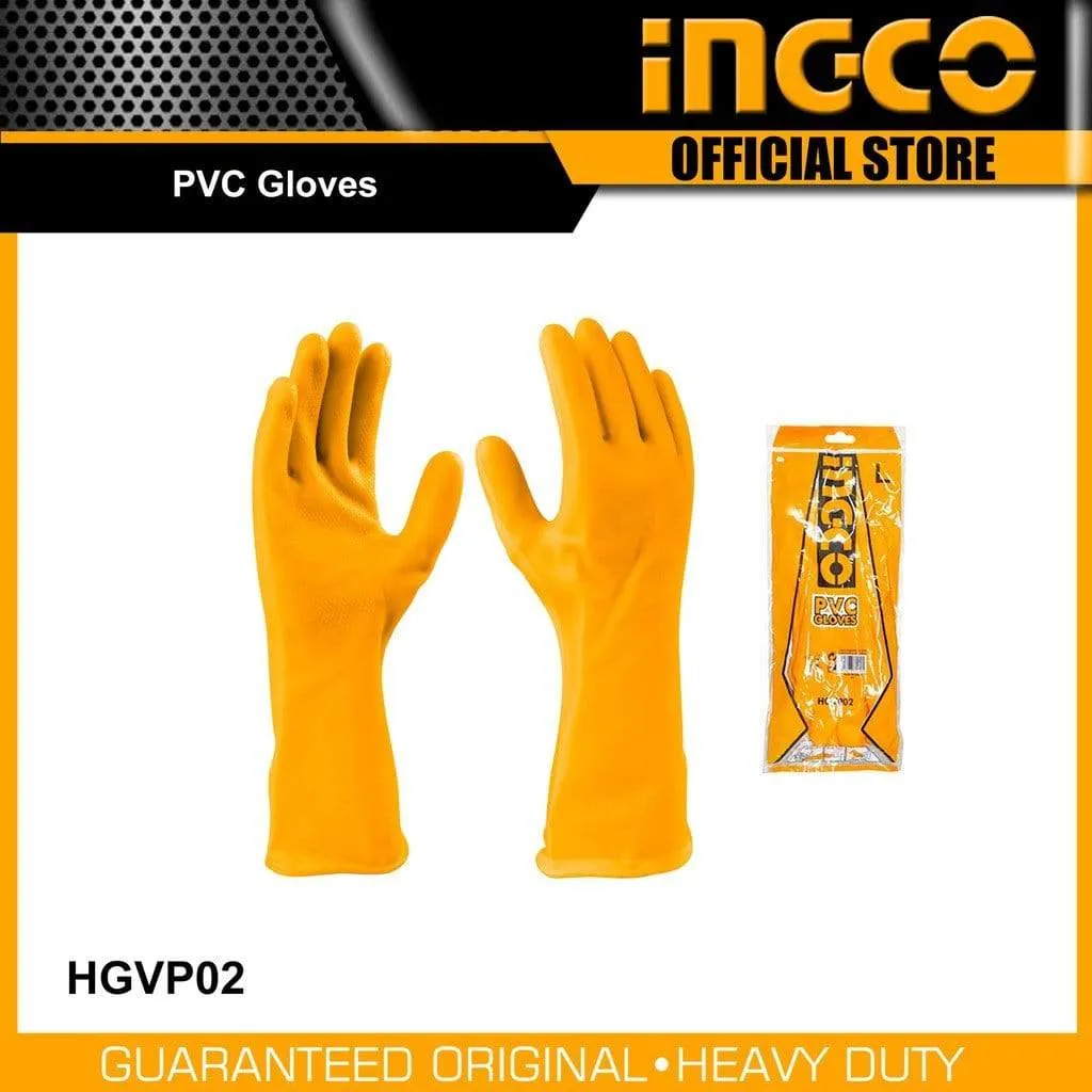 Ingco 2-Piece PVC Gloves for Gardening & Cleaning - HGVP01