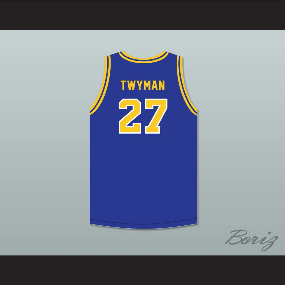 Jack Twyman 27 Central Catholic High School Pittsburgh Vikings Blue Basketball Jersey