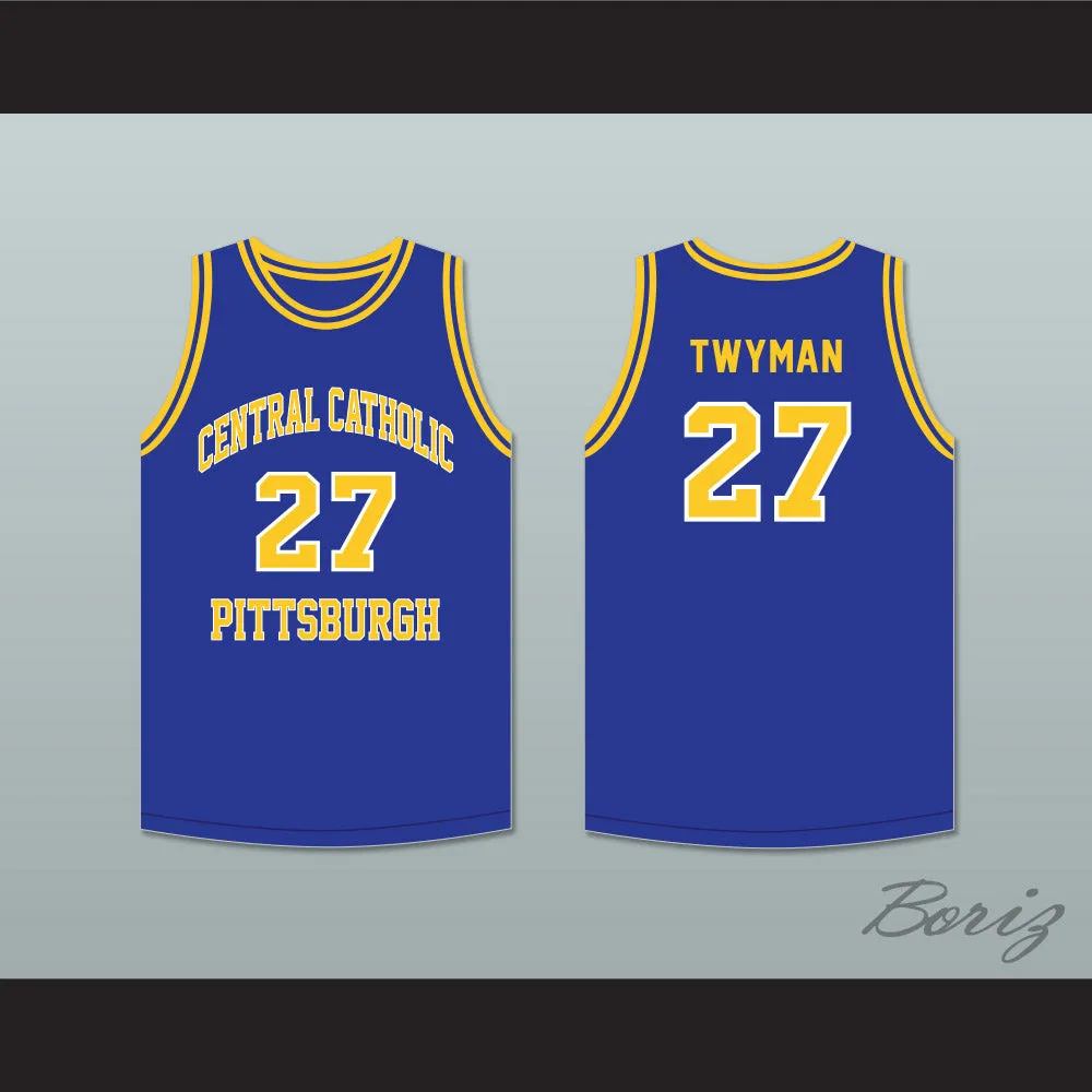 Jack Twyman 27 Central Catholic High School Pittsburgh Vikings Blue Basketball Jersey
