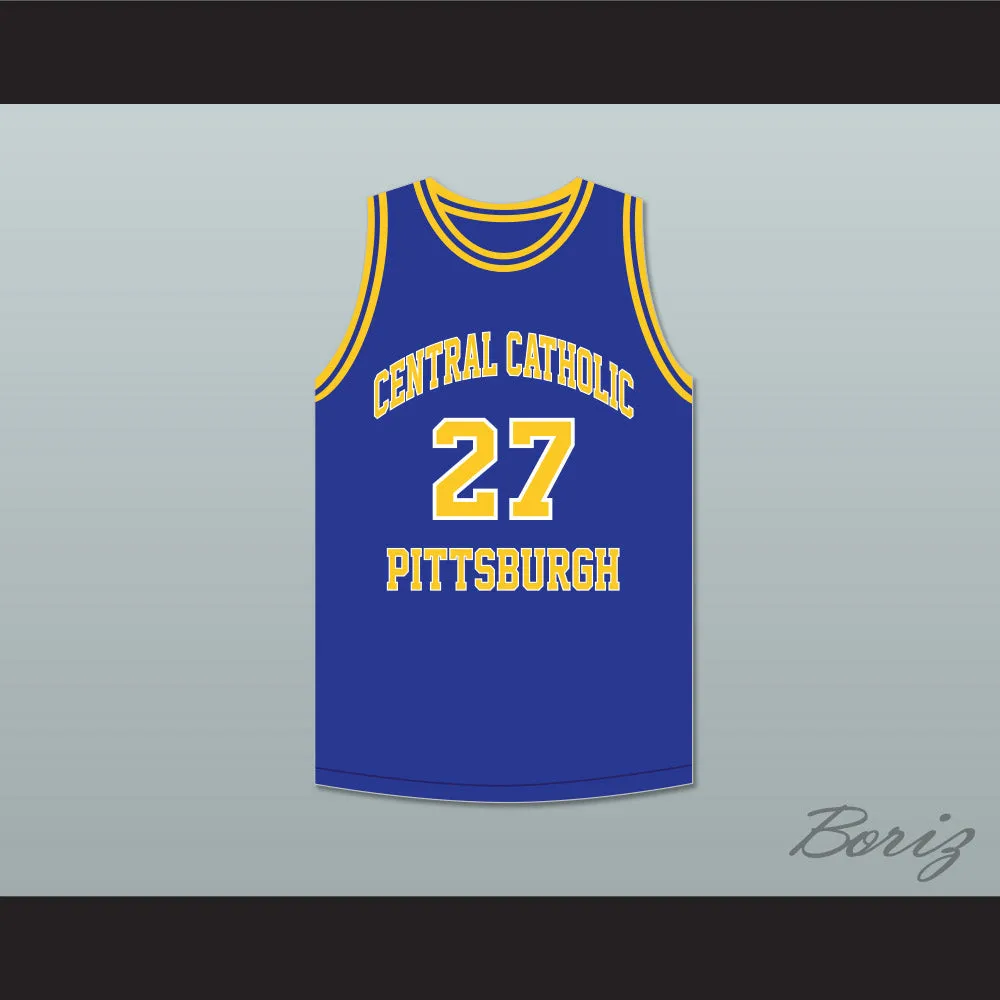 Jack Twyman 27 Central Catholic High School Pittsburgh Vikings Blue Basketball Jersey
