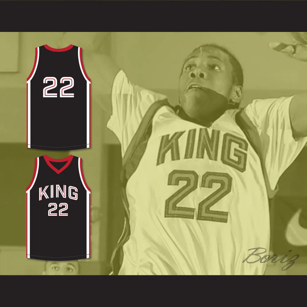 Kawhi Leonard 22 Martin Luther King High School Wolves Black Basketball Jersey 11