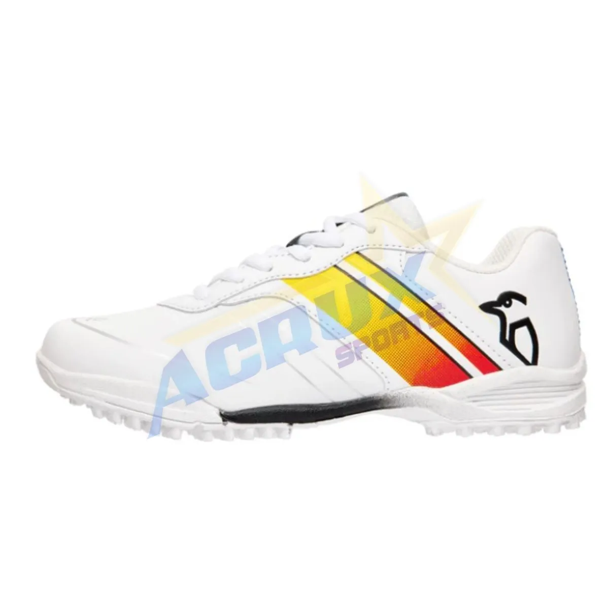 Kookaburra Pro 5.0 Rubber Cricket Shoes - White/ Yellow/ Red
