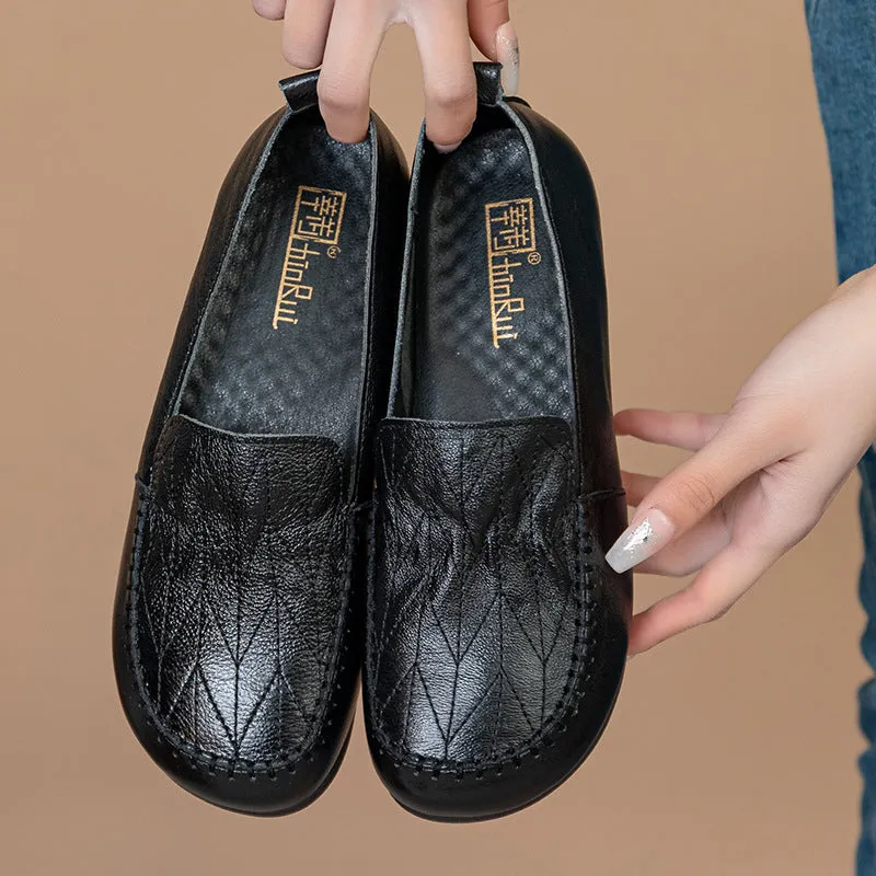Leather Soft Sole Comfortable Flat Shoes Casual Non-slip Women's Shoes