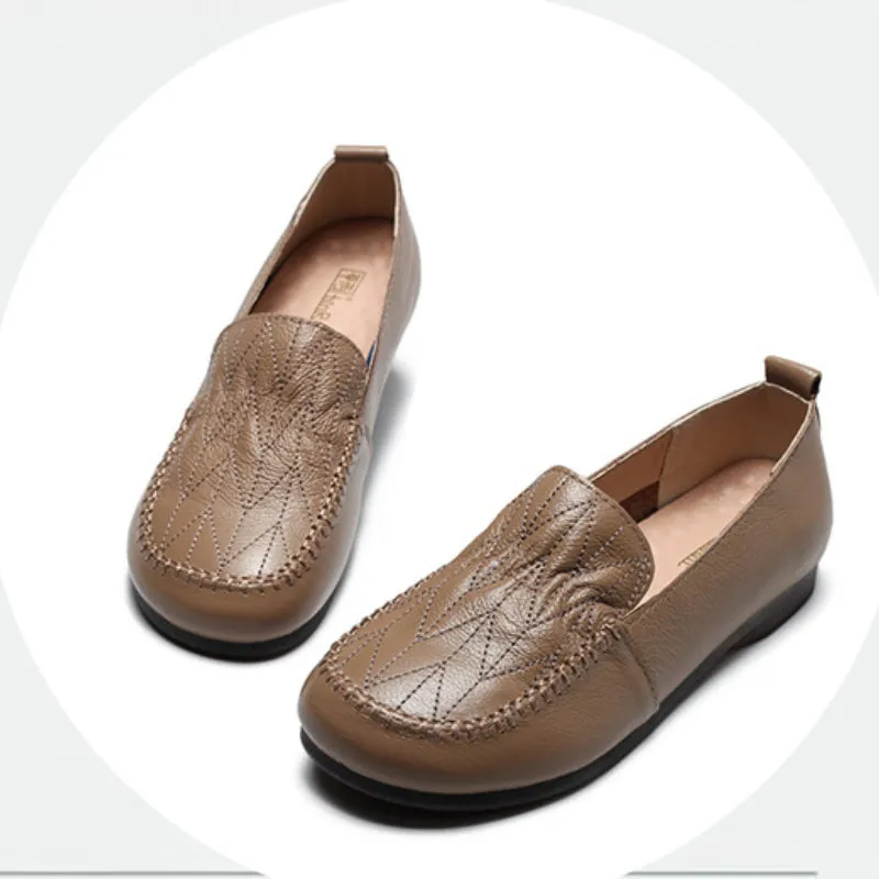 Leather Soft Sole Comfortable Flat Shoes Casual Non-slip Women's Shoes