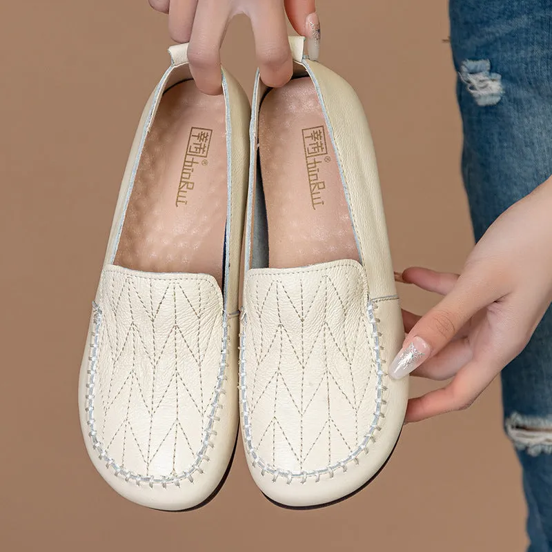 Leather Soft Sole Comfortable Flat Shoes Casual Non-slip Women's Shoes